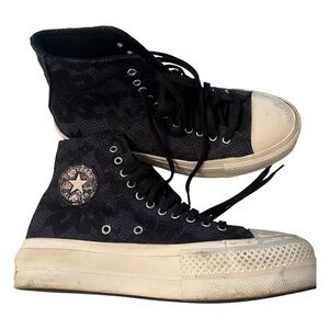 Converse Black and Purple High-Top Sneakers